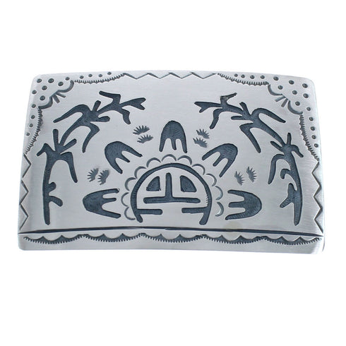 Native American Sterling Silver Sunface Corn Belt Buckle JX121899